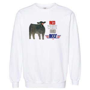 red white and beef Garment-Dyed Sweatshirt