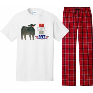 red white and beef Pajama Set