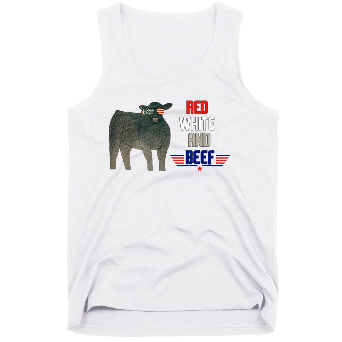 red white and beef Tank Top