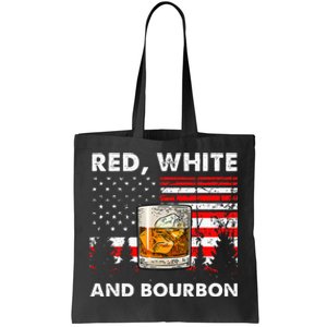 Red White And Bourbon Patriotic American Usa Flag Tote Bag