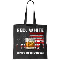 Red White And Bourbon Patriotic American Usa Flag Tote Bag