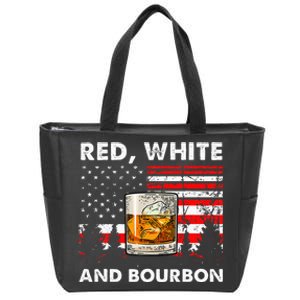 Red White And Bourbon Patriotic American Usa Flag Zip Tote Bag