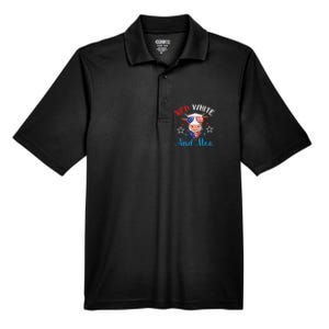 Red White And Moo 4th Of July Cow USA Flag Farmer Patriotic Men's Origin Performance Pique Polo