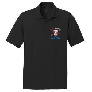 Red White And Moo 4th Of July Cow USA Flag Farmer Patriotic PosiCharge RacerMesh Polo