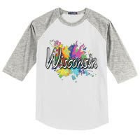 Retro Wisconsin Apparel For Women Wisconsin Kids Colorblock Raglan Jersey