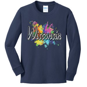 Retro Wisconsin Apparel For Women Wisconsin Kids Long Sleeve Shirt