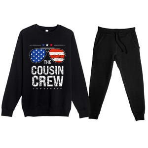 Red White And Blue Cousin Crew 4th Of July Independence Day Premium Crewneck Sweatsuit Set