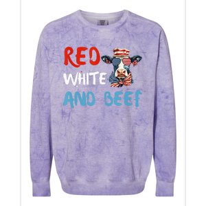 red white and beef 4th Of July cattle cow  Colorblast Crewneck Sweatshirt