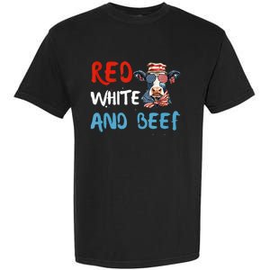 red white and beef 4th Of July cattle cow  Garment-Dyed Heavyweight T-Shirt