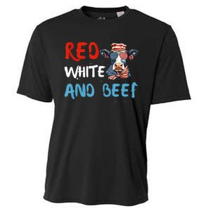 red white and beef 4th Of July cattle cow  Cooling Performance Crew T-Shirt