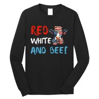 red white and beef 4th Of July cattle cow  Long Sleeve Shirt