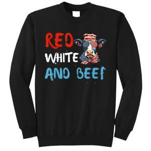 red white and beef 4th Of July cattle cow  Sweatshirt