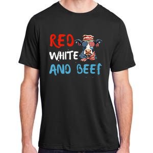 red white and beef 4th Of July cattle cow  Adult ChromaSoft Performance T-Shirt