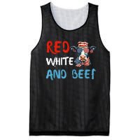 red white and beef 4th Of July cattle cow  Mesh Reversible Basketball Jersey Tank