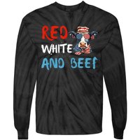 red white and beef 4th Of July cattle cow  Tie-Dye Long Sleeve Shirt