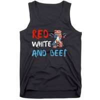 red white and beef 4th Of July cattle cow  Tank Top