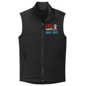 red white and beef 4th Of July cattle cow  Collective Smooth Fleece Vest