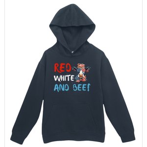 red white and beef 4th Of July cattle cow  Urban Pullover Hoodie