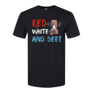 red white and beef 4th Of July cattle cow  Softstyle CVC T-Shirt