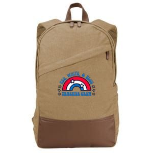 Red White and blue Teacher Crew 4th of July for teacher love Cotton Canvas Backpack