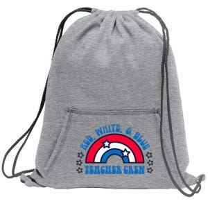 Red White and blue Teacher Crew 4th of July for teacher love Sweatshirt Cinch Pack Bag