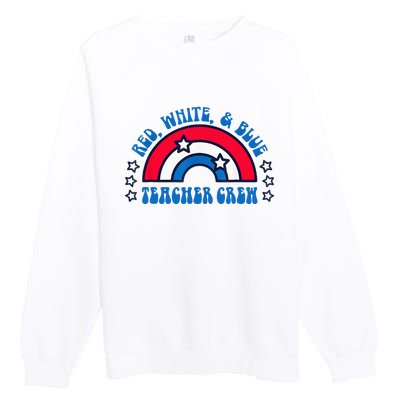 Red White and blue Teacher Crew 4th of July for teacher love Premium Crewneck Sweatshirt