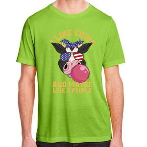 Red White And Moo 4th Of July Cow Usa Flag Farmer Patriotic Gift Adult ChromaSoft Performance T-Shirt