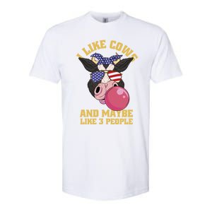 Red White And Moo 4th Of July Cow Usa Flag Farmer Patriotic Gift Softstyle CVC T-Shirt