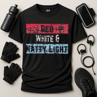 Red White And Natty Light 4th Of July Cooling Performance Crew T-Shirt