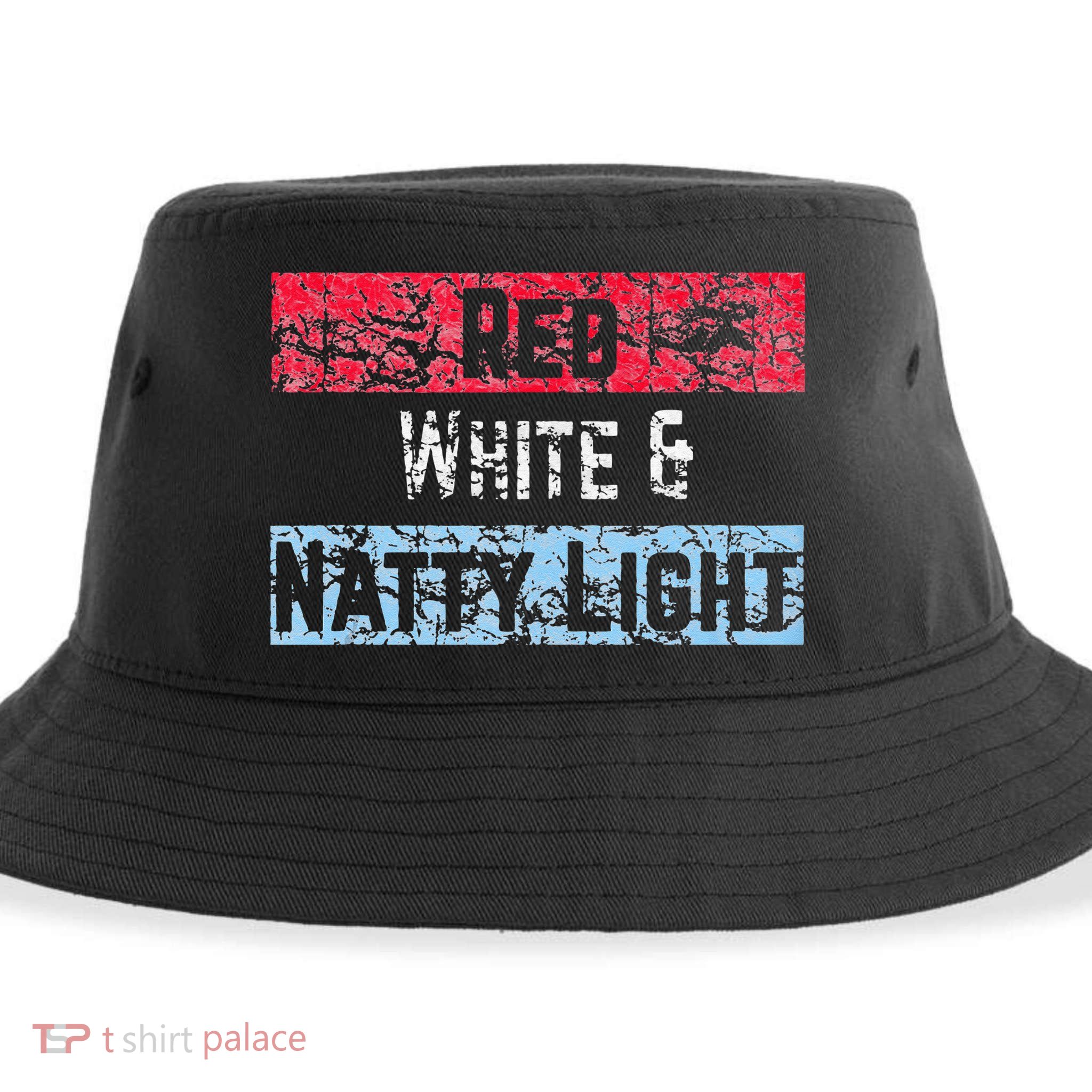 Red White And Natty Light 4th Of July Sustainable Bucket Hat