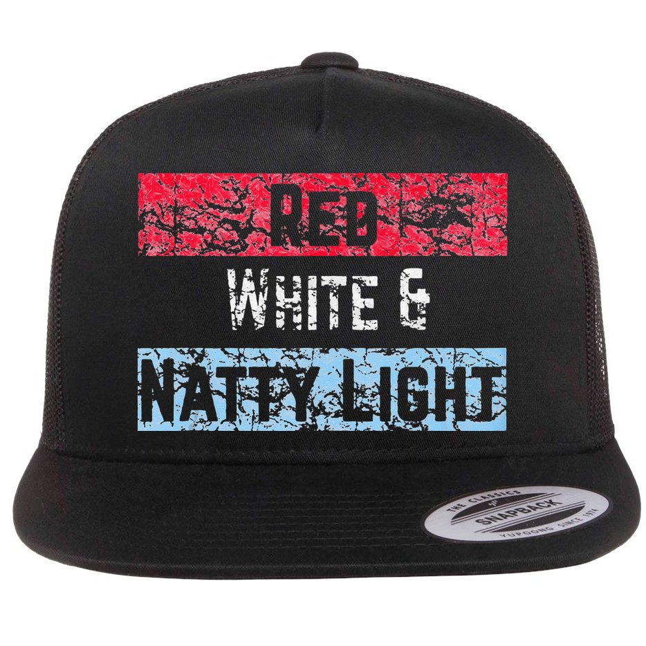 Red White And Natty Light 4th Of July Flat Bill Trucker Hat