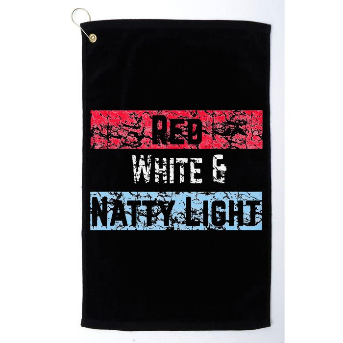Red White And Natty Light 4th Of July Golf Towel