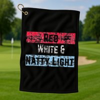 Red White And Natty Light 4th Of July Golf Towel