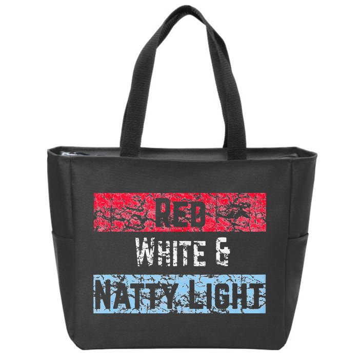 Red White And Natty Light 4th Of July Zip Tote Bag