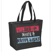 Red White And Natty Light 4th Of July Zip Tote Bag