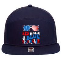 Red White And Blue Cousin Crew 4th Of July American Flag 7 Panel Mesh Trucker Snapback Hat