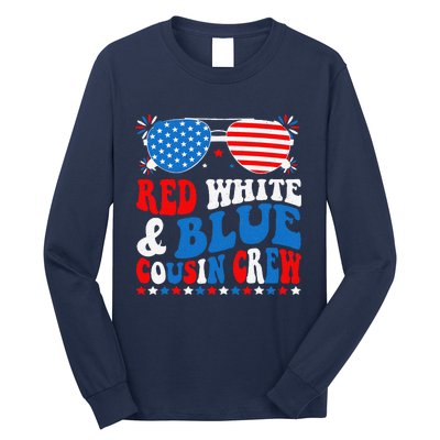 Red White And Blue Cousin Crew 4th Of July American Flag Long Sleeve Shirt