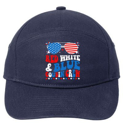 Red White And Blue Cousin Crew 4th Of July American Flag 7-Panel Snapback Hat