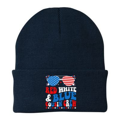 Red White And Blue Cousin Crew 4th Of July American Flag Knit Cap Winter Beanie