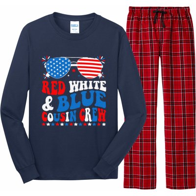 Red White And Blue Cousin Crew 4th Of July American Flag Long Sleeve Pajama Set