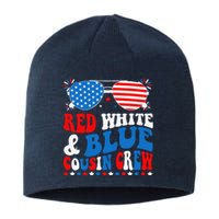 Red White And Blue Cousin Crew 4th Of July American Flag Sustainable Beanie