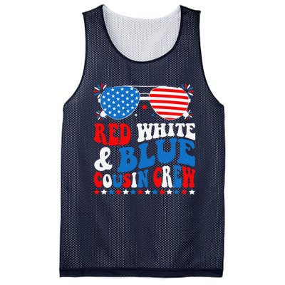 Red White And Blue Cousin Crew 4th Of July American Flag Mesh Reversible Basketball Jersey Tank