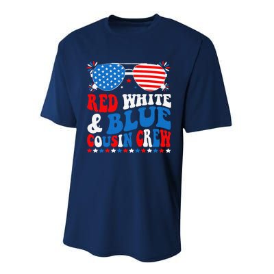 Red White And Blue Cousin Crew 4th Of July American Flag Performance Sprint T-Shirt