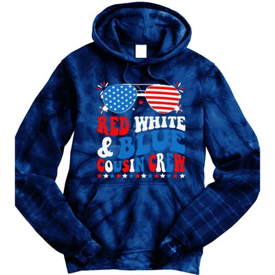 Red White And Blue Cousin Crew 4th Of July American Flag Tie Dye Hoodie