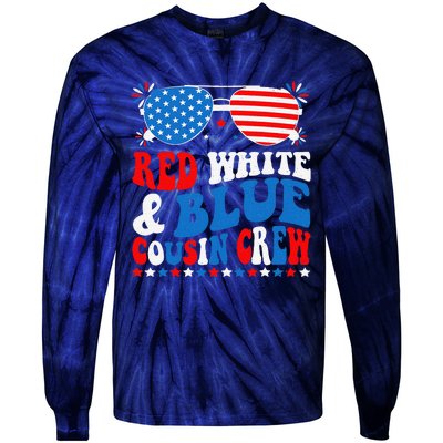 Red White And Blue Cousin Crew 4th Of July American Flag Tie-Dye Long Sleeve Shirt