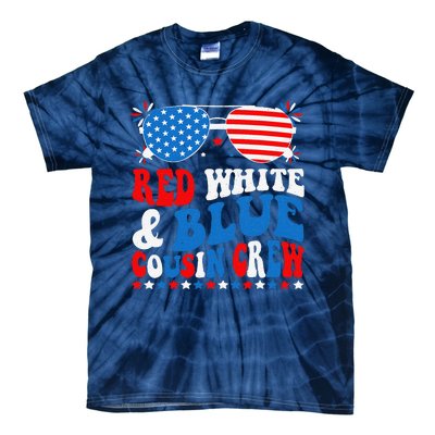 Red White And Blue Cousin Crew 4th Of July American Flag Tie-Dye T-Shirt