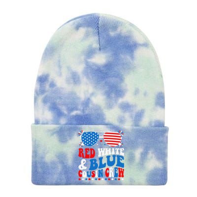 Red White And Blue Cousin Crew 4th Of July American Flag Tie Dye 12in Knit Beanie