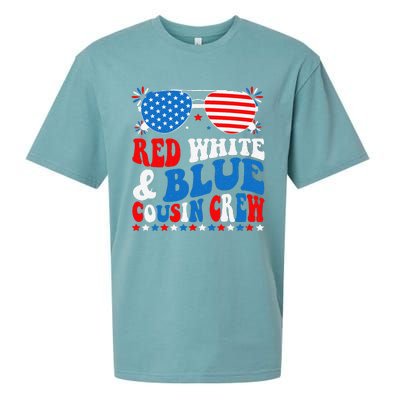 Red White And Blue Cousin Crew 4th Of July American Flag Sueded Cloud Jersey T-Shirt