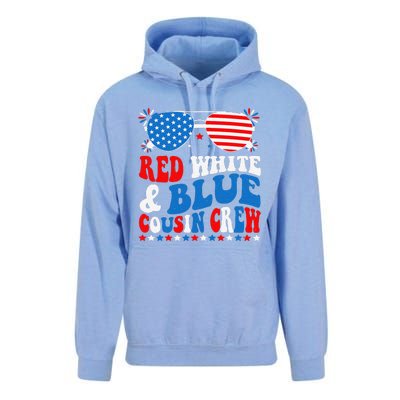 Red White And Blue Cousin Crew 4th Of July American Flag Unisex Surf Hoodie