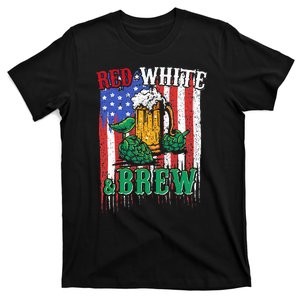 Red White And Brew 4th Of July Craft Beer Father Gift T-Shirt